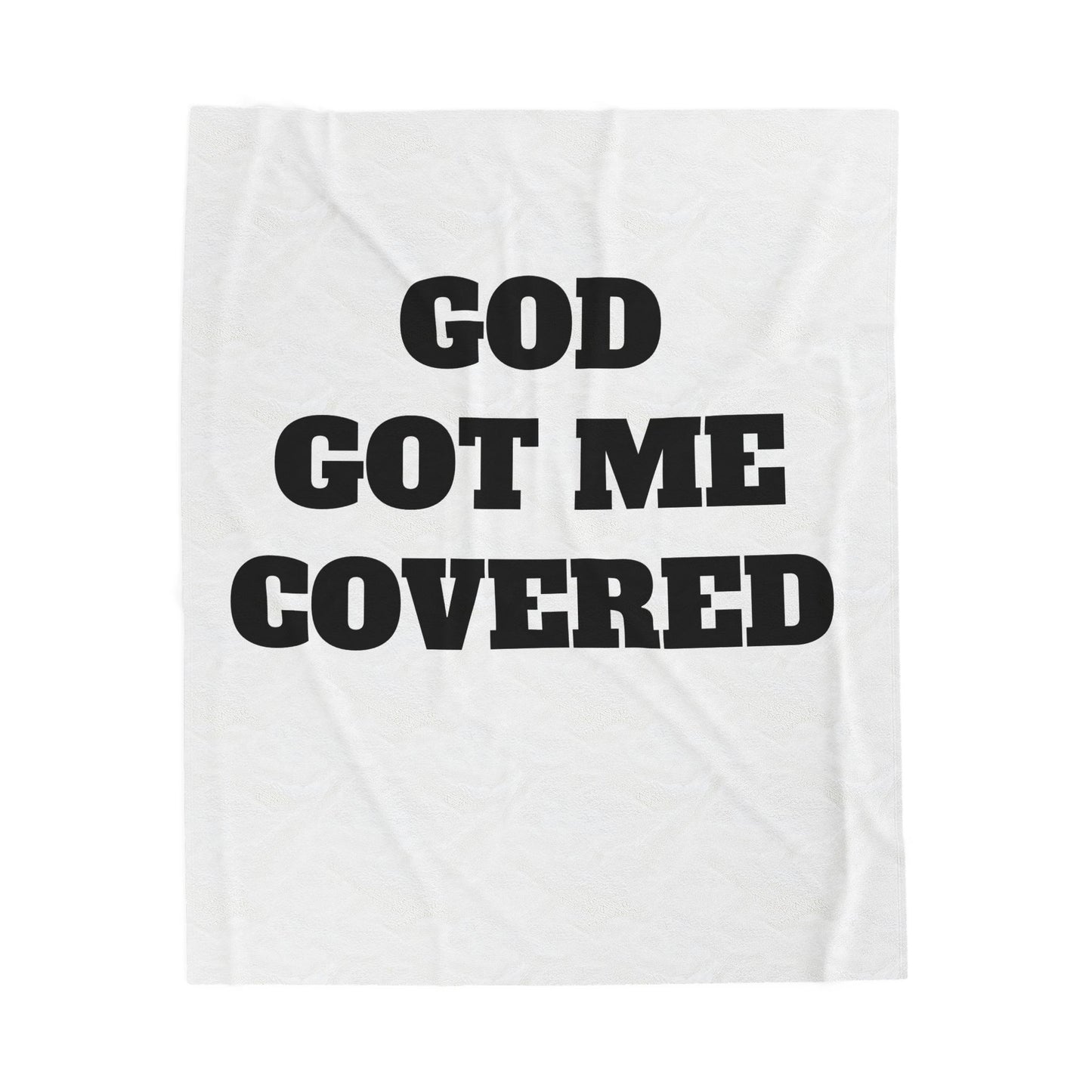 Inspirational Velveteen Plush Blanket - 'God Got Me Covered'